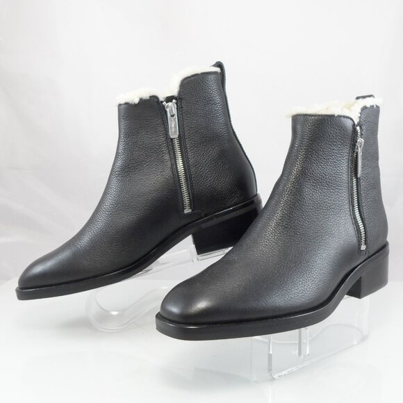 NWT$675 3.1 Phillip Lim Alexa Shearling-lined Leather Ankle Boots Zippers 8.5 - Picture 10 of 16